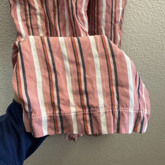 Hollister Ultra High-Rise Wide Leg Striped Gaucho Capri Pants XS 22 Inch Inseam - Picture 3 of 5